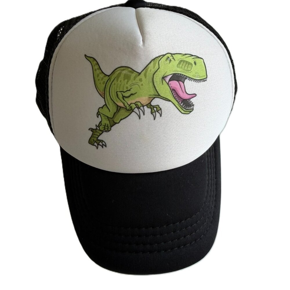 5/$10 | Boys Trucker Hat Dinosaur Graphic Black Mesh Back